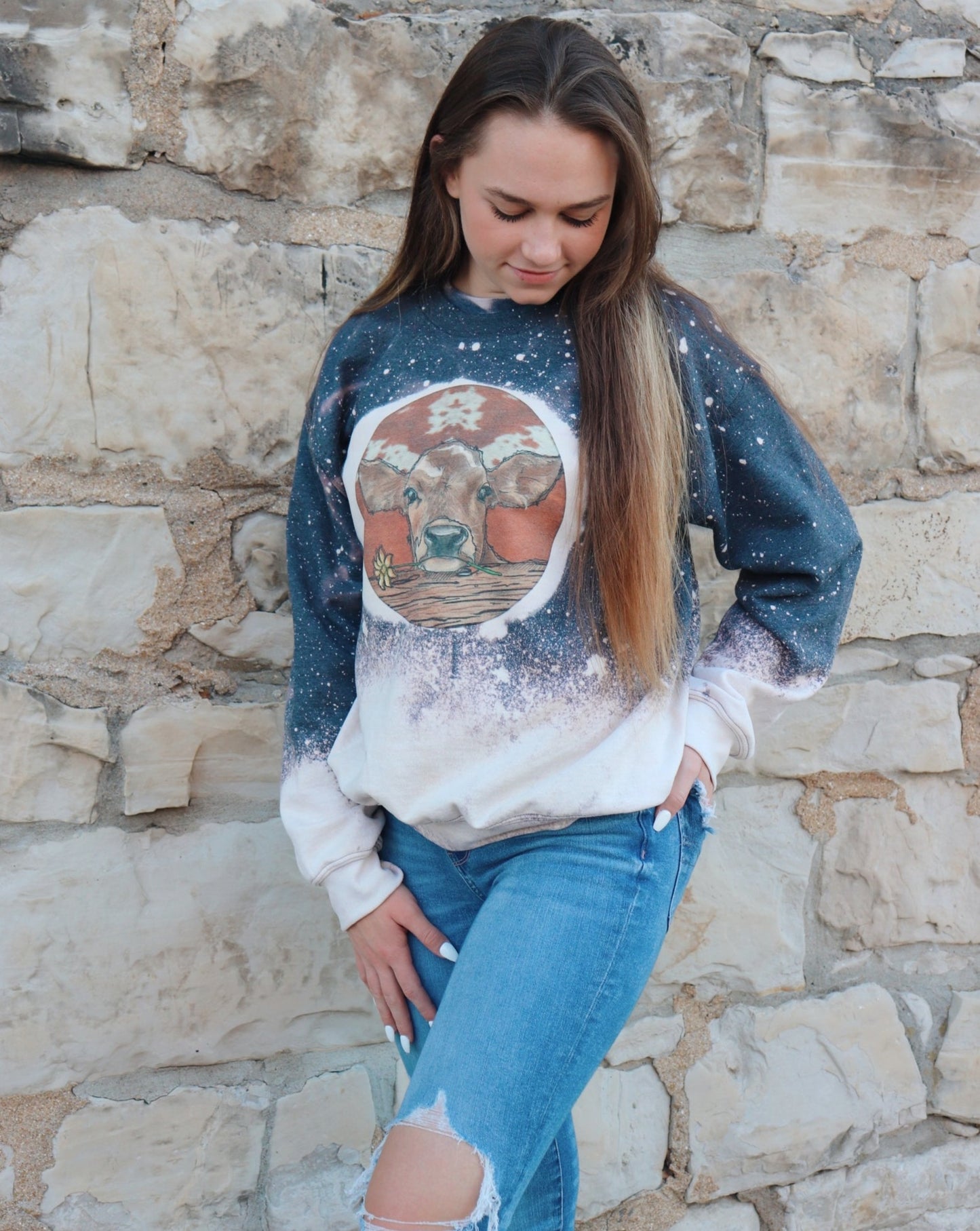 Bleached Cow Sweatshirt