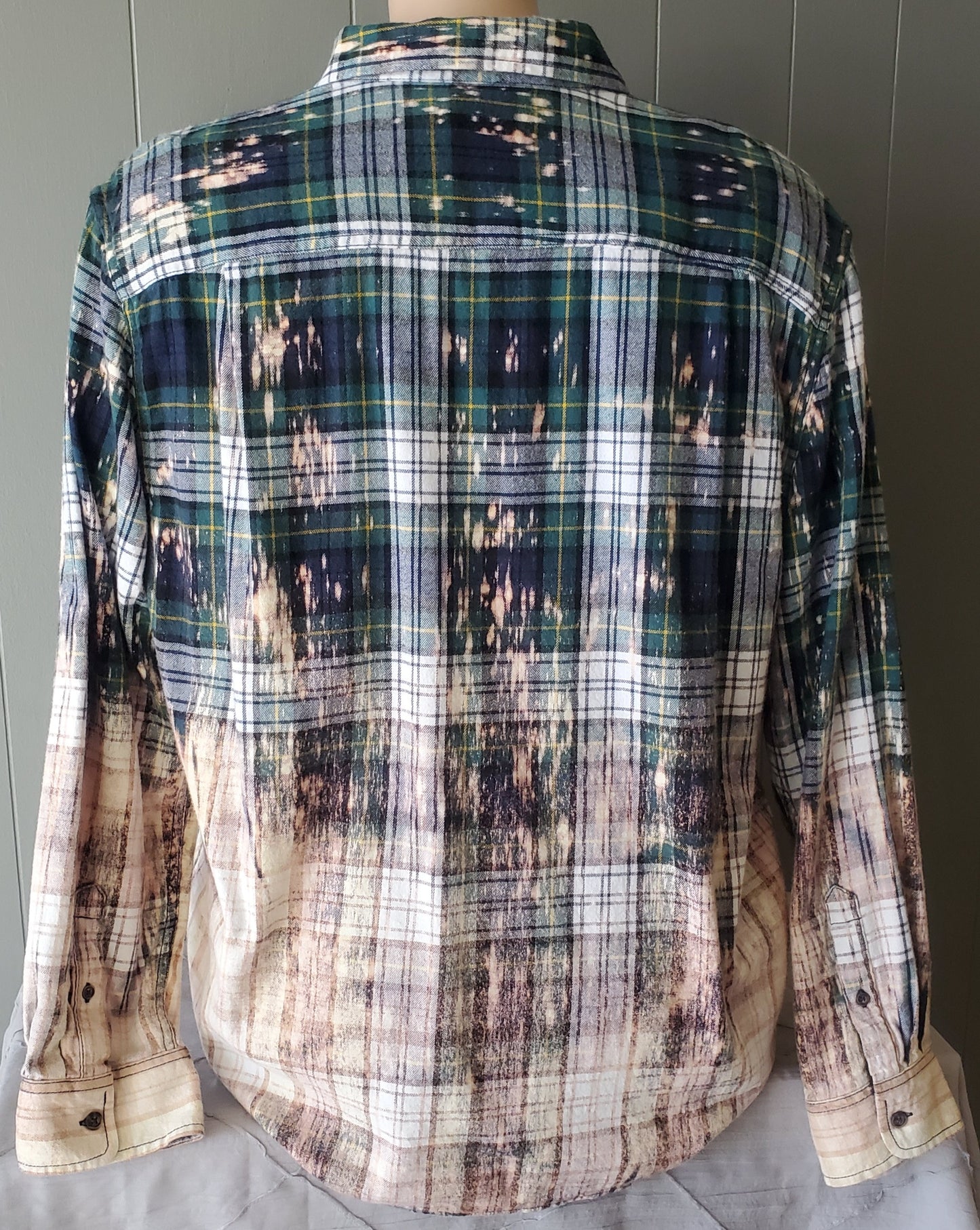 Distressed Bleached Flannel Shirt