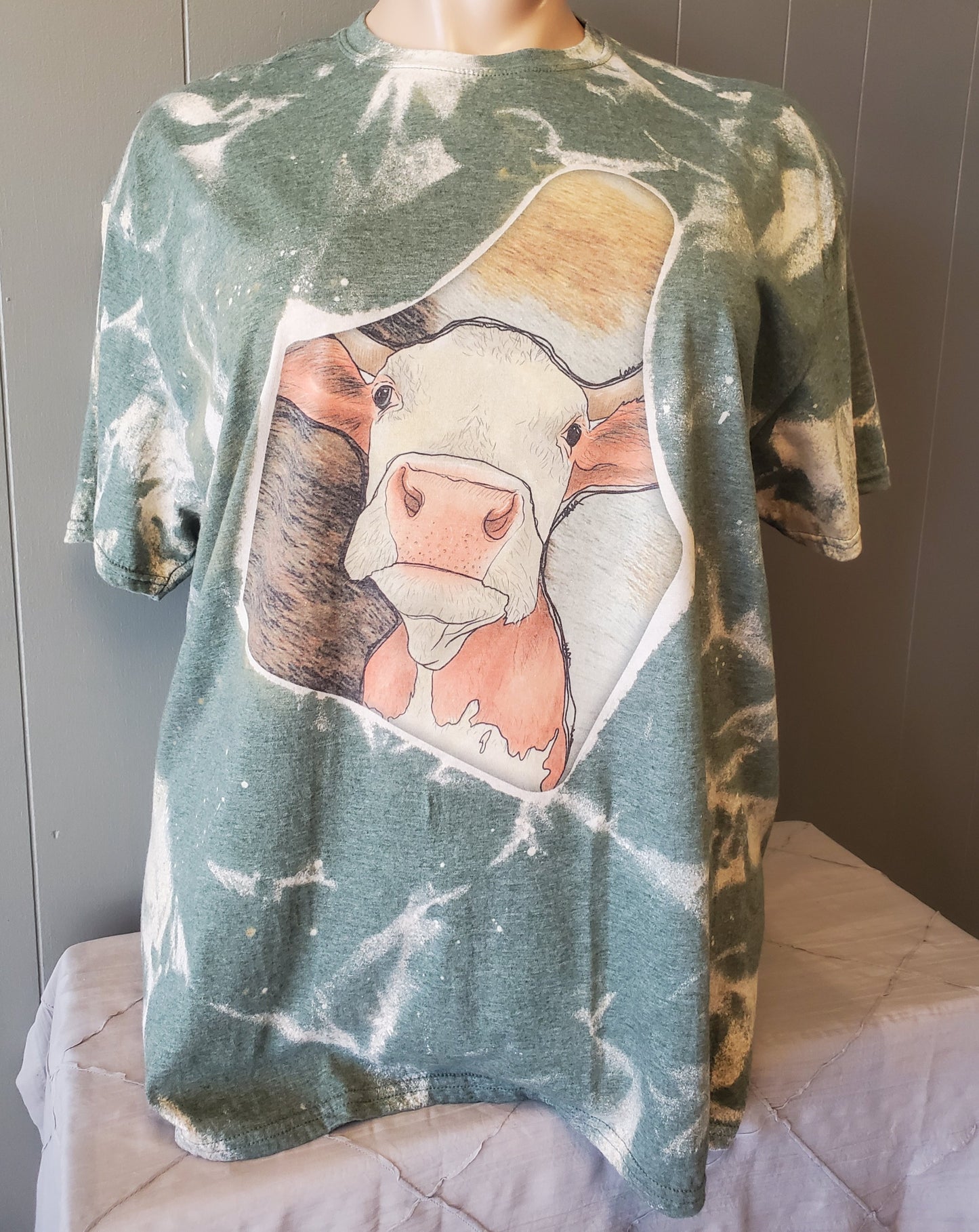 Cow Tag Bleached T-Shirt