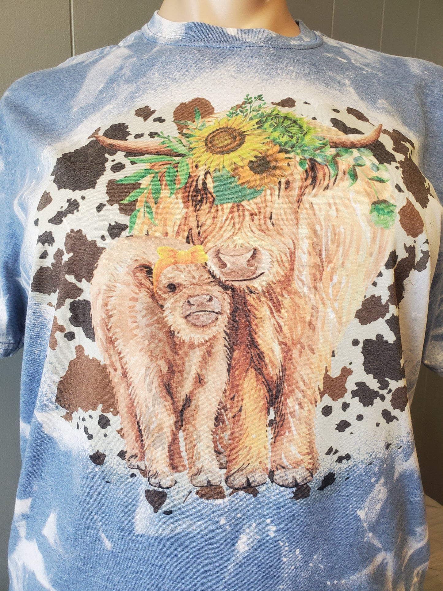 Highland Cow Bleached T-Shirt