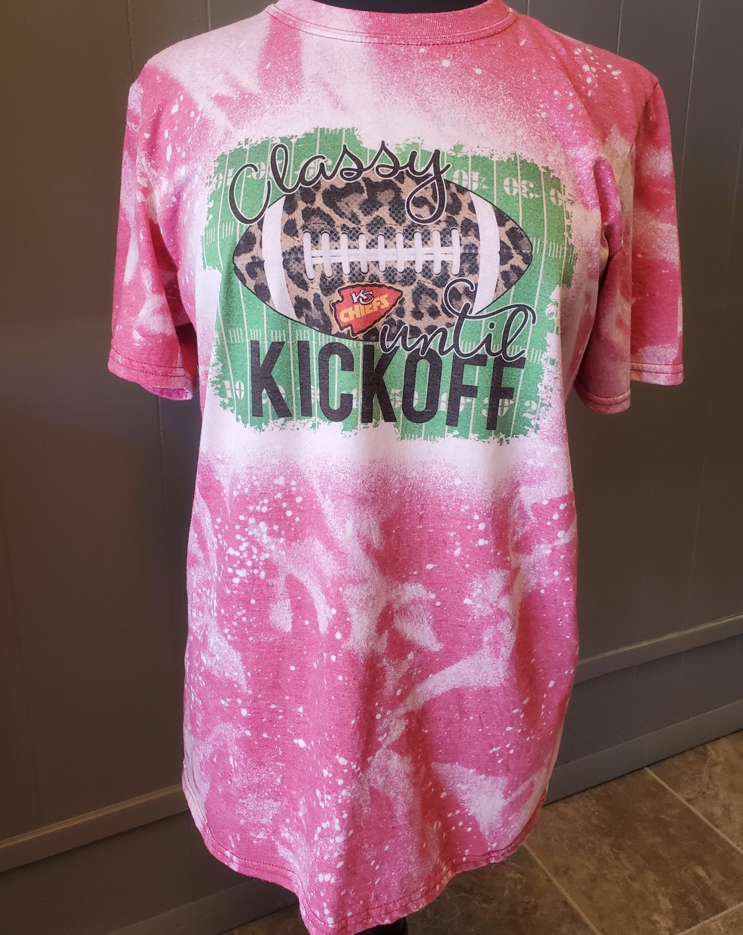 Classy Until Kickoff  Bleached T-Shirt