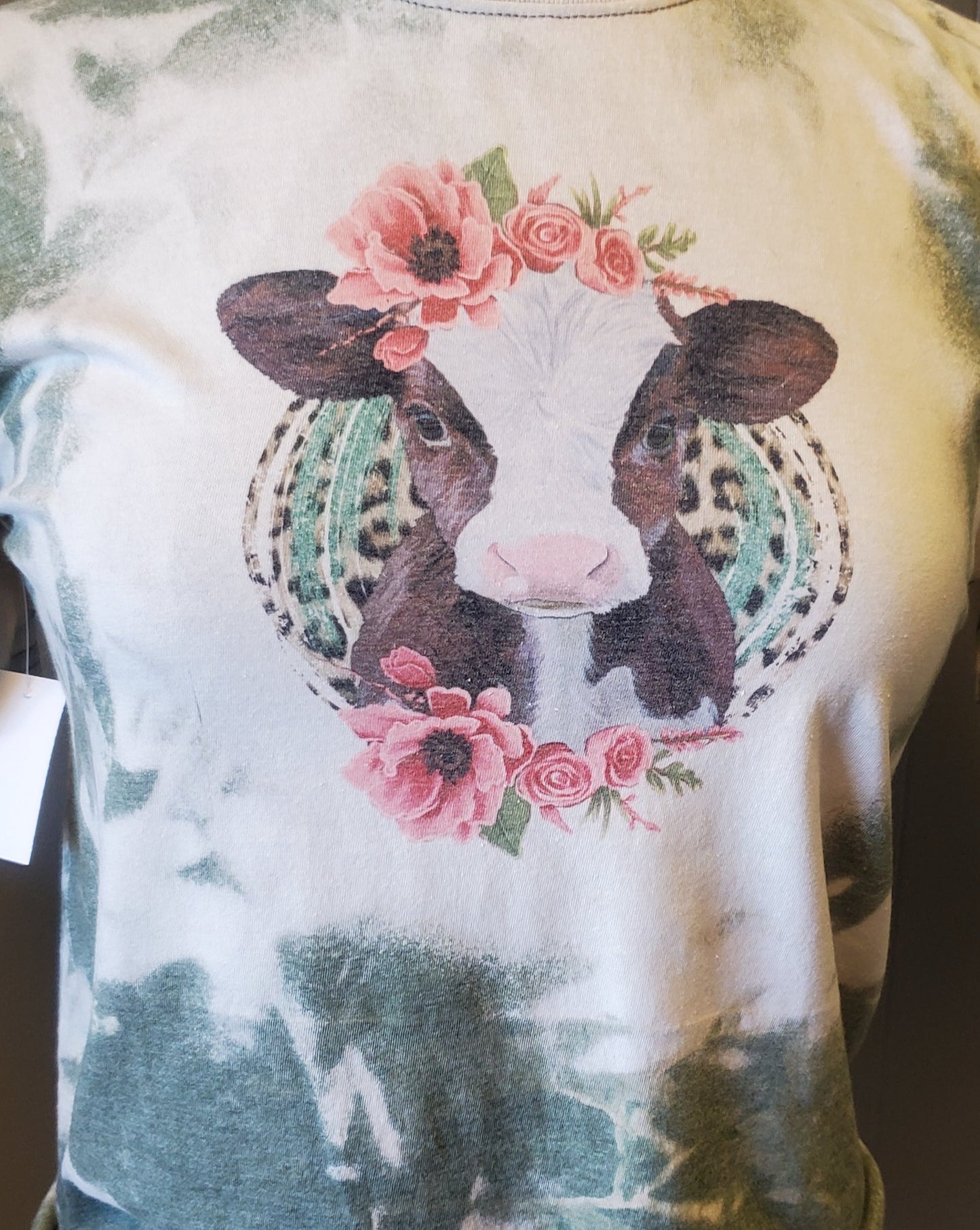 Calf With Flowers Bleached T-Shirt