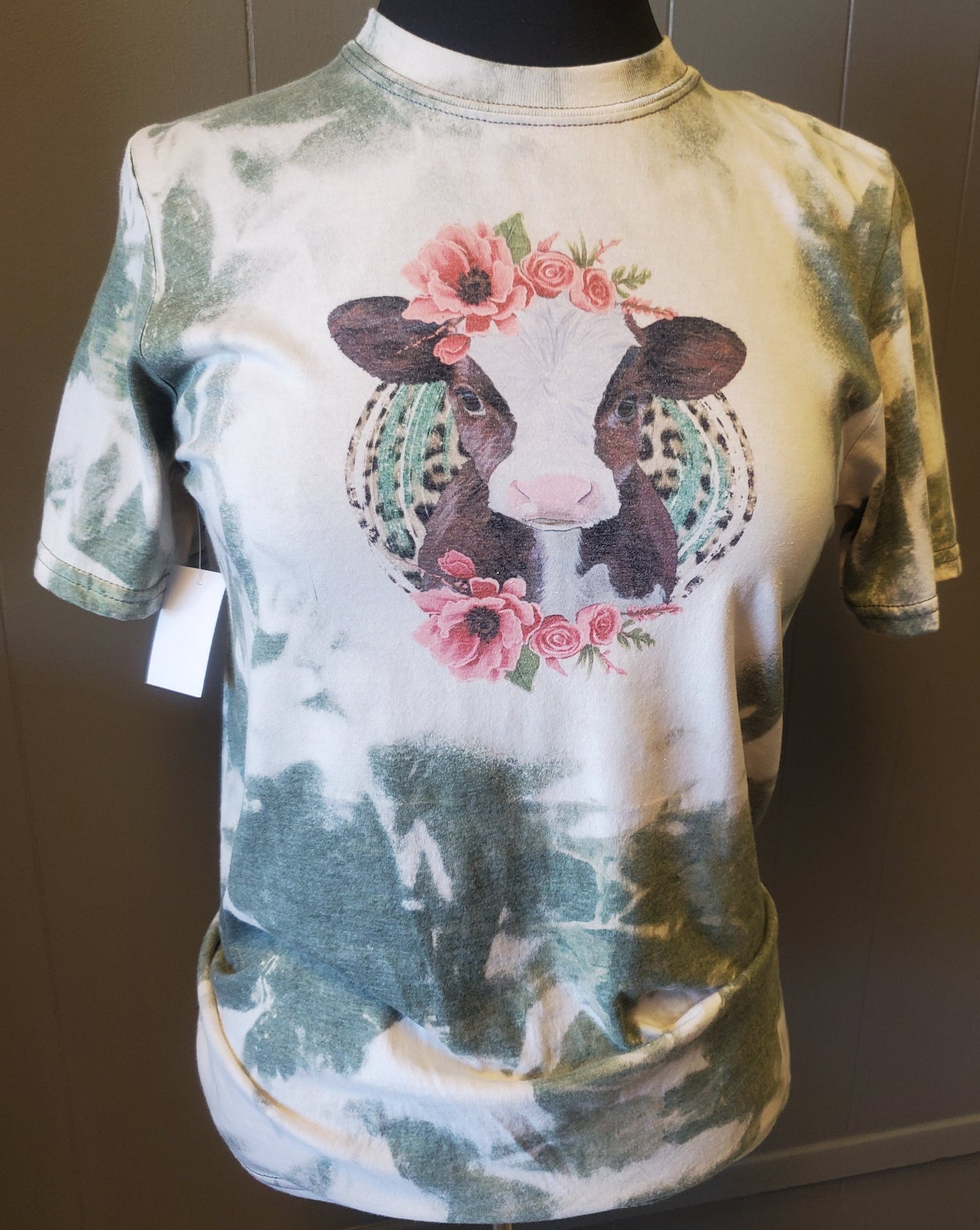 Calf With Flowers Bleached T-Shirt