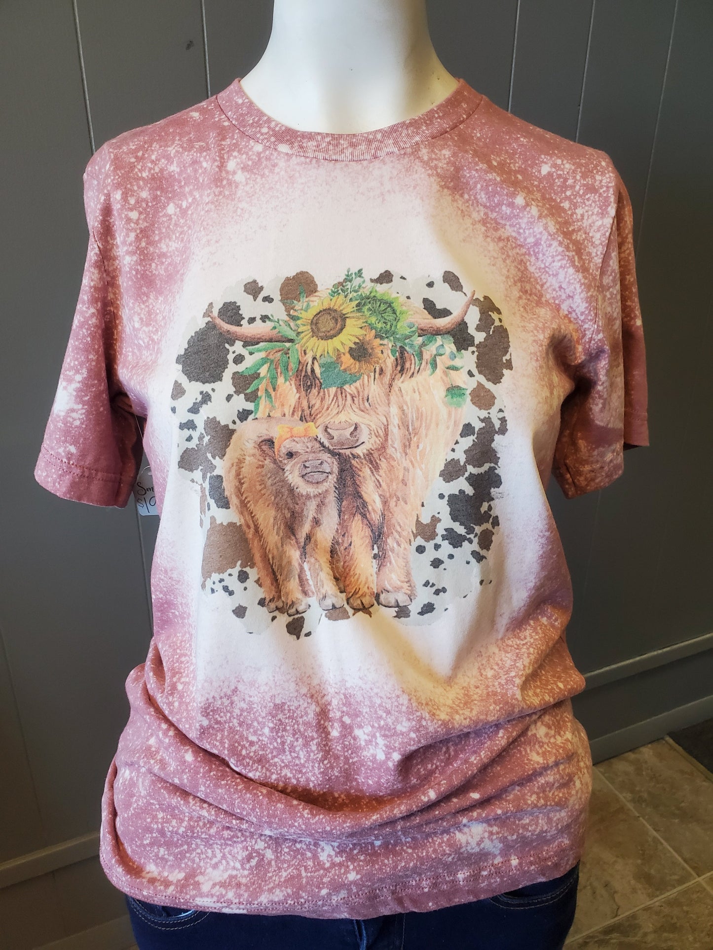 Highland Cow Bleached T-Shirt