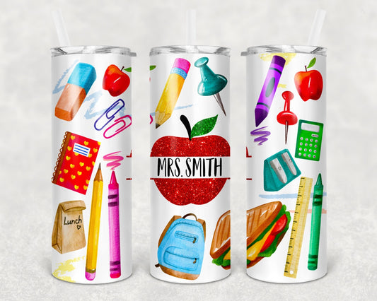 Personalized School Supply Tumbler