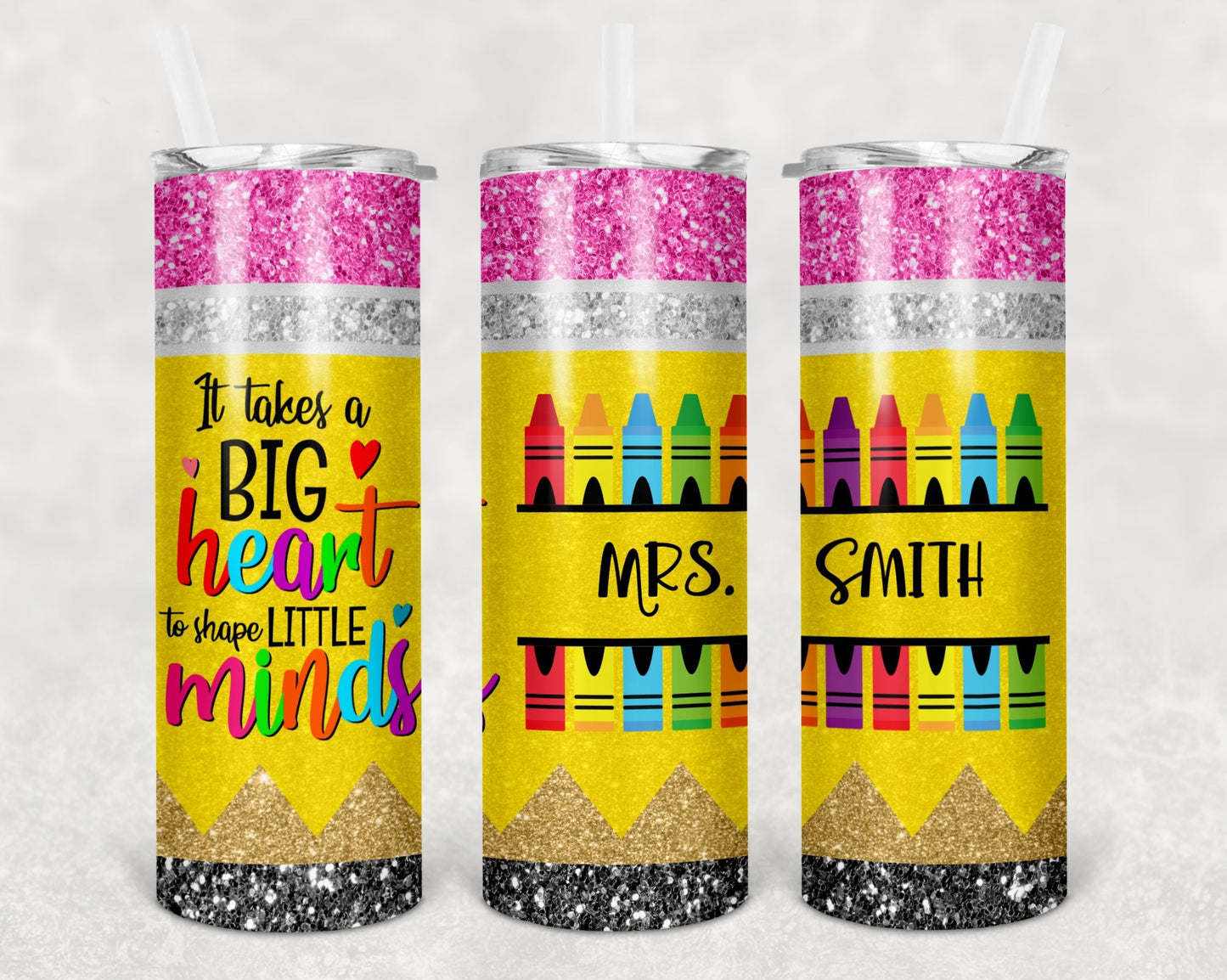 Glitter Pencil Teacher Tumbler