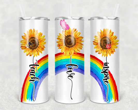 Teach•Love•Inspire Sunflower Tumbler