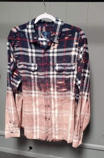 Distressed Bleached Flannel Shirt